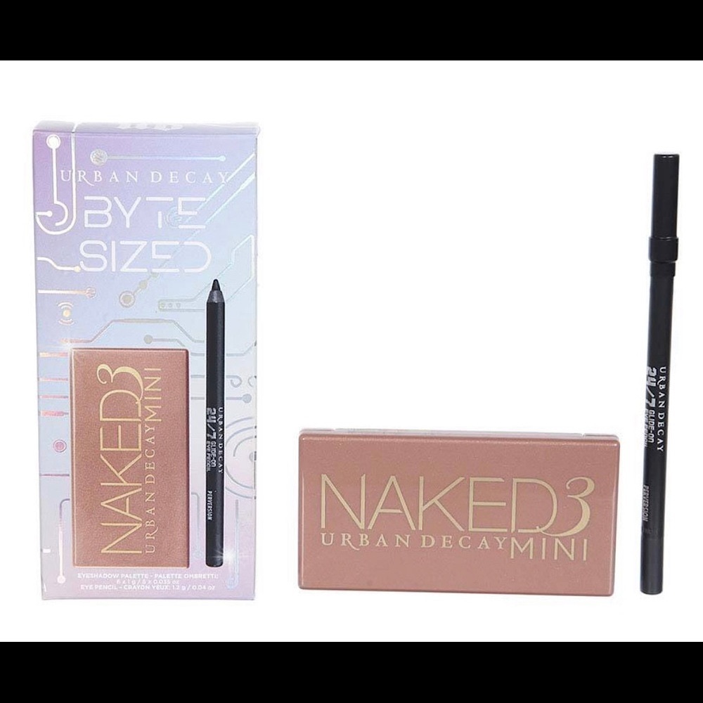 Urban Decay Naked3 Mini Eyeshadow Palette w/ Perversion Pencil Byte Sized NIB